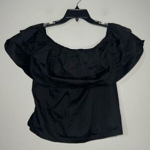 Studio EY black ruffle off the shoulder blouse